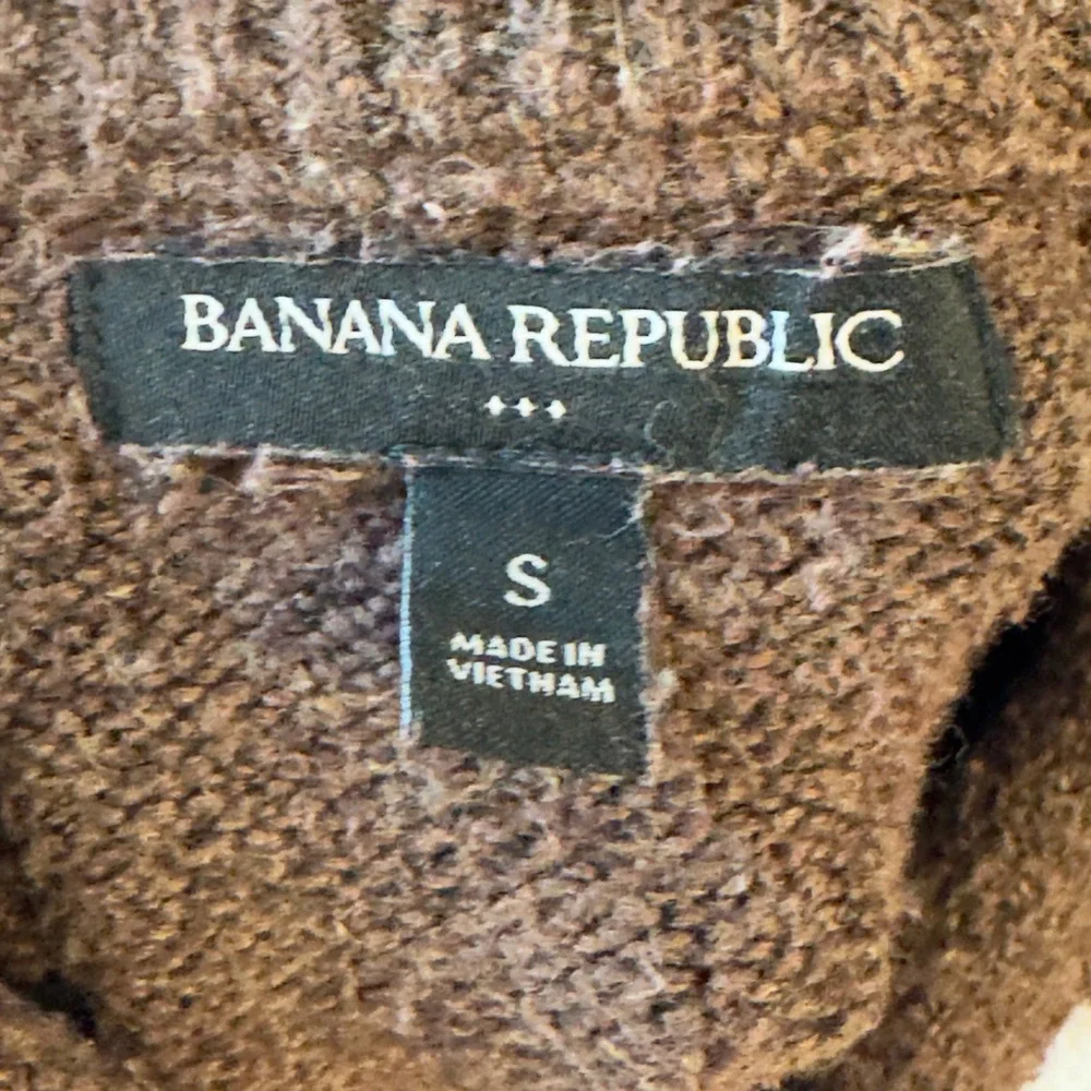 1767 | Banana Republic Shawl Collar Textured Knit Pullover Sweater Brown Mens S